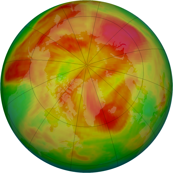 Arctic ozone map for 14 April 1984